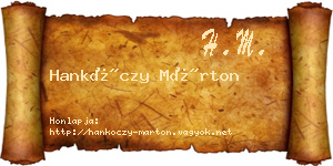 Hankóczy Márton névjegykártya