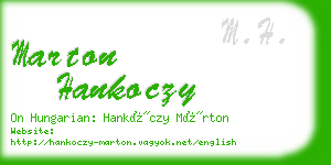 marton hankoczy business card